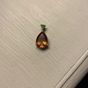 Lab Alexandrite with emerald pendant